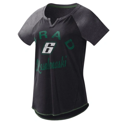 G-iii 4her By Carl Banks Black Brad Keselowski Grand Slam Tri-blend Notch V-neck T-shirt