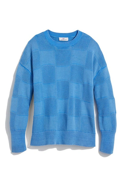 Vineyard Vines Patchwork Crewneck Sweater In Hull Blue
