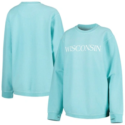 Pressbox Mint Wisconsin Badgers Comfy Cord Bar Print Pullover Sweatshirt