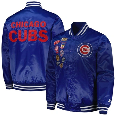 Starter Royal Chicago Cubs Patch Full-snap Jacket