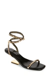 Jeffrey Campbell Luxor Ankle Strap Sandal In Black/gold