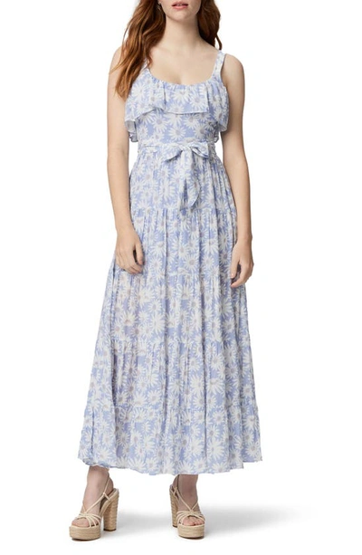 Paige Tecin Floral Ruffle Maxi Dress In Blue