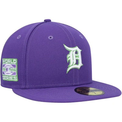 New Era Purple Detroit Tigers Lime Side Patch 59fifty Fitted Hat