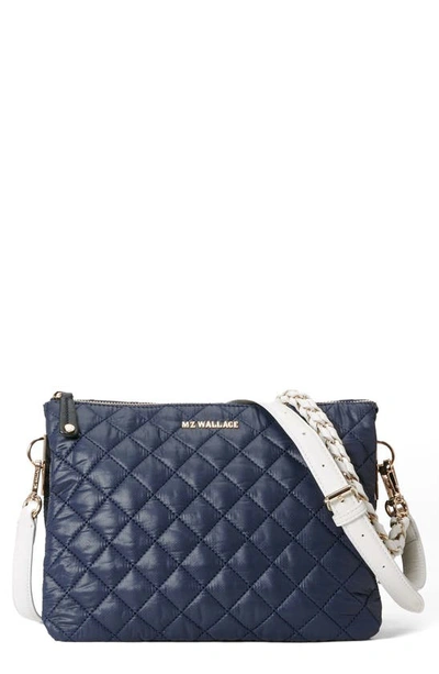 Mz Wallace Large Crosby Pippa Quilted Crossbody Bag In Dawn/white/silver