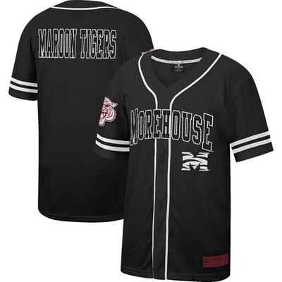 Colosseum Black Morehouse Maroon Tigers Free Spirited Mesh Button-up Baseball Jersey