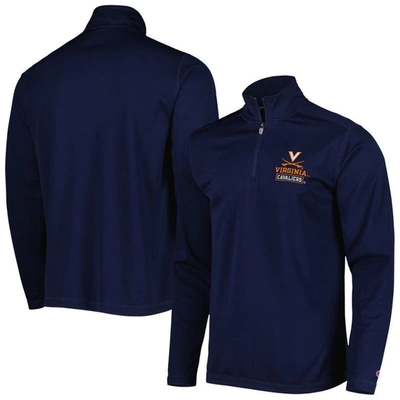 Champion Navy Virginia Cavaliers Textured Quarter-zip Jacket