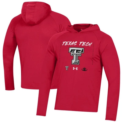 Under Armour Red Texas Tech Red Raiders 2023 On Court Bench Shooting Long Sleeve Hoodie T-shirt