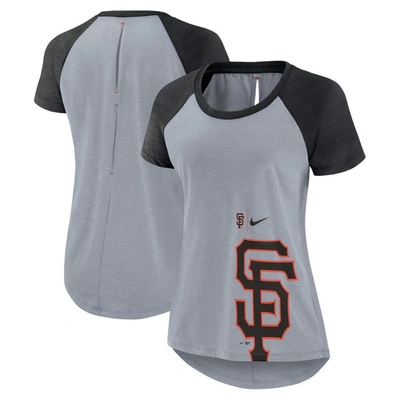 Nike Heather Gray San Francisco Giants Summer Breeze Raglan Fashion T-shirt