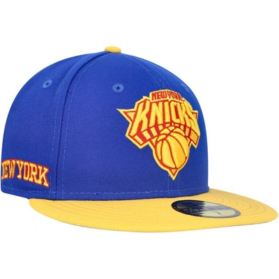 New Era Blue New York Knicks Side Patch 59fifty Fitted Hat