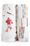 Little Unicorn 2-pack Muslin Swaddle Blanket In Home Run