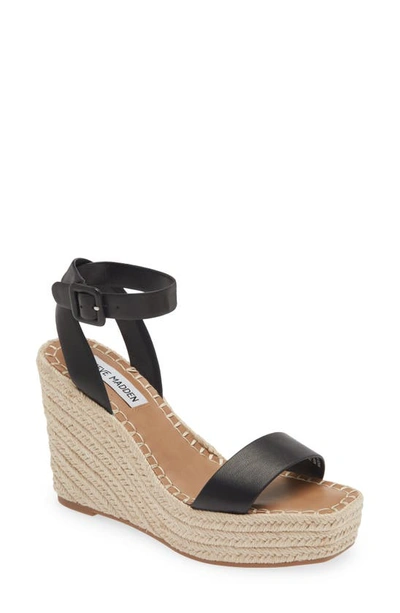 Steve Madden Upstage Espadrille Wedge Sandal In Black