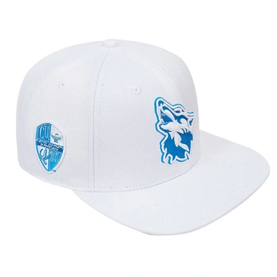 Pro Standard White Cheyney Wolves Mascot Evergreen Wool Snapback Hat