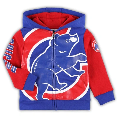 Outerstuff Kids' Toddler Royal Chicago Cubs Poster Board Full-zip Hoodie