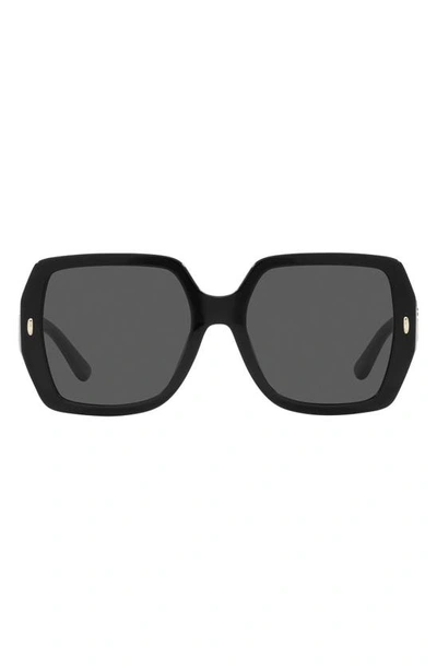 Tory Burch 54mm Square Sunglasses In Black/gray Solid