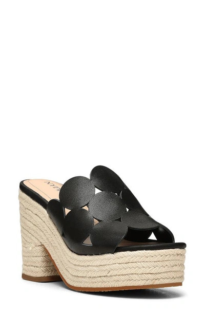 Nydj Helene Espadrille Platform Slide Sandal In Black