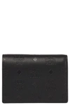 Mcm Aren Flap Trifold Mini Wallet In Black