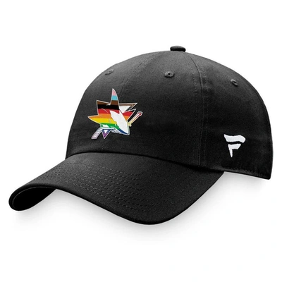 Fanatics Branded Black San Jose Sharks Team Logo Pride Adjustable Hat