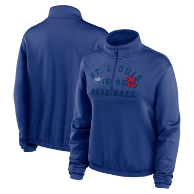 Nike Royal St. Louis Cardinals Rewind Splice Half-zip Sweatshirt