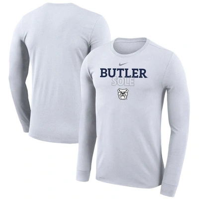 Nike White Butler Bulldogs 2023 On Court Bench Long Sleeve T-shirt