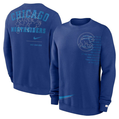 Nike Royal Chicago Cubs Statement Ball Game Fleece Pullover Sweatshirt