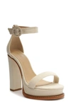 Schutz Eduarda Ankle Strap Platform Sandal In Sugar White