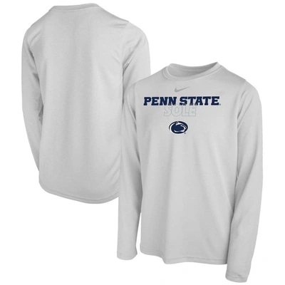 Nike Kids' Youth   White Penn State Nittany Lions 2023 On Court Sole Bench T-shirt