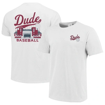 Image One White Mississippi State Bulldogs Dude Stadium Comfort Color T-shirt