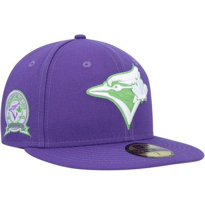 New Era Purple Toronto Blue Jays Lime Side Patch 59fifty Fitted Hat