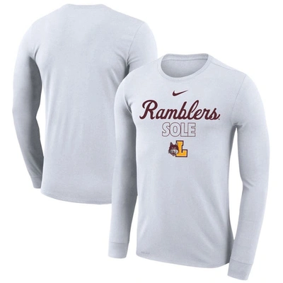 Nike White Loyola Chicago Ramblers 2023 On Court Bench Long Sleeve T-shirt