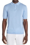 Jack Victor Tupper Organic Cotton & Silk Polo In Light Blue