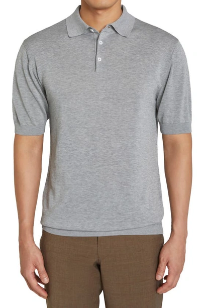 Jack Victor Tupper Organic Cotton & Silk Polo In Grey