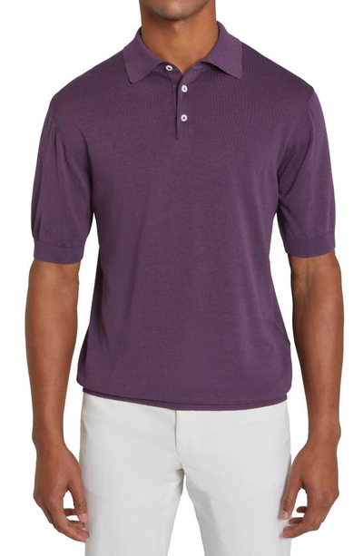 Jack Victor Tupper Organic Cotton & Silk Polo In Plum