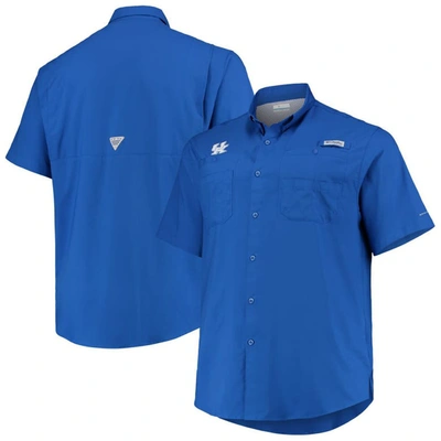 Columbia Royal Kentucky Wildcats Big & Tall Tamiami Omni-shade Button-down Shirt