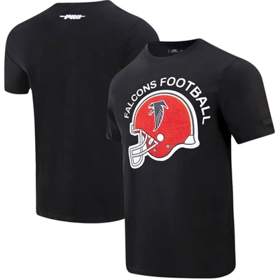 Pro Standard Black Atlanta Falcons Red Helmet Wordmark T-shirt