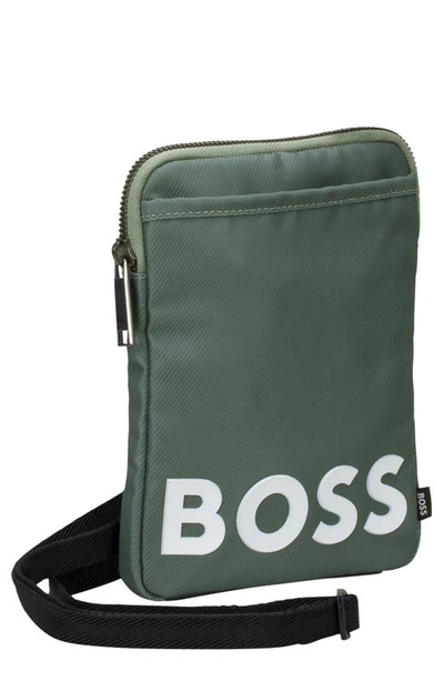 Hugo Boss Catch 2.0 Phone Crossbody In Open Green