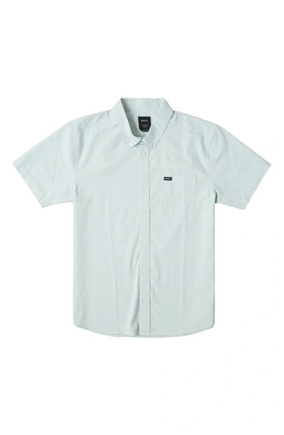 Rvca Kids' That'll Do Stretch Short Sleeve Button-down Shirt In Green Haze