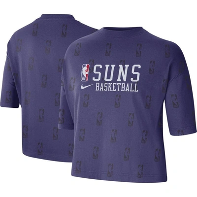 Nike Purple Phoenix Suns Allover Nba Logo Boxy T-shirt