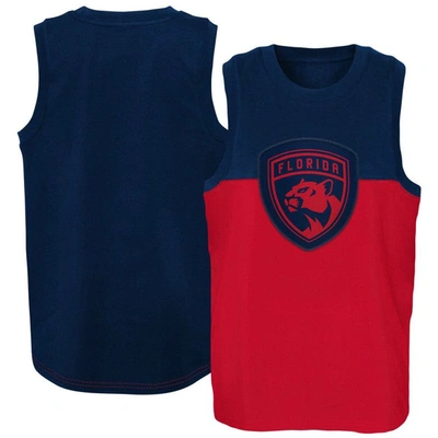 Outerstuff Kids' Big Boys Red And Navy Florida Panthers Revitalize Tank Top In Red,navy