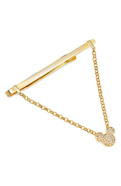 Cufflinks, Inc X Disney Mickey Gold Crystal Chain Tie Bar With Chain