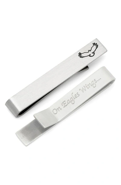 Cufflinks, Inc . Eagle & Message Tie Bar In Silver