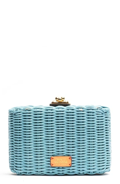 Frances Valentine Paige Wicker Clutch In Light Blue