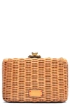 Frances Valentine Paige Wicker Clutch In Toast