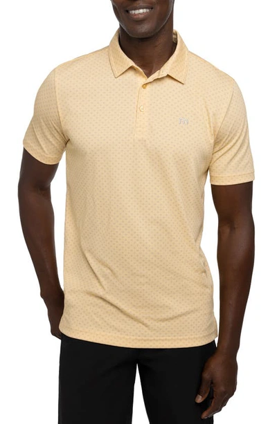 Travismathew Bamboo Calm Foulard Print Polo In Heather Golden Cream