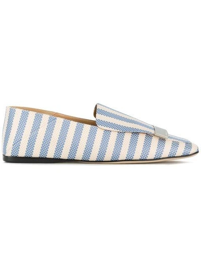 Sergio Rossi Portofino Striped Loafers - Blue