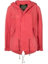 Mr & Mrs Italy Short Hooded Parka In Red