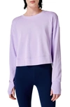Sweaty Betty After Class Crop Sweatshirt In Prism Purple