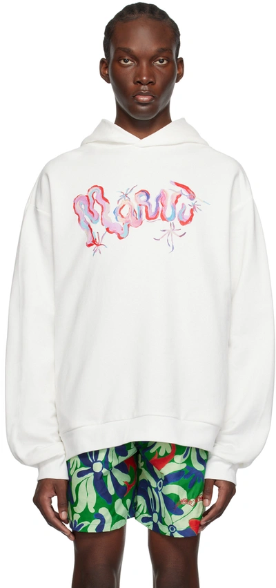 Marni Painterly Logo-print Cotton Hoodie In White