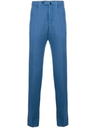 Incotex Cropped Slim-fit Chinos In Blue