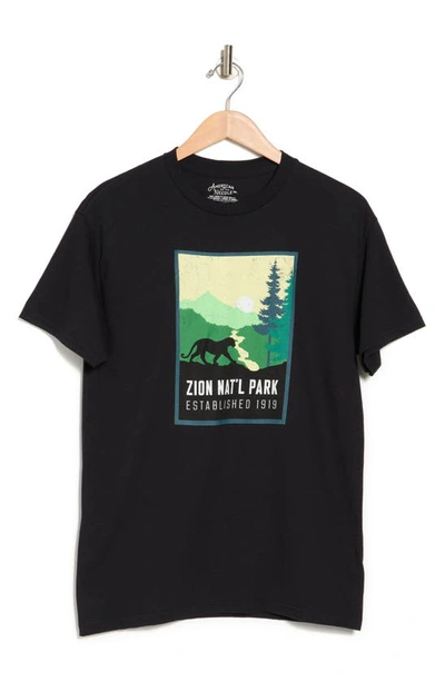 American Needle Zion Graphic Tee In Black