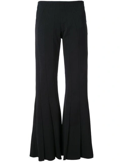 Robert Wun Peplum Flared Trousers In Black